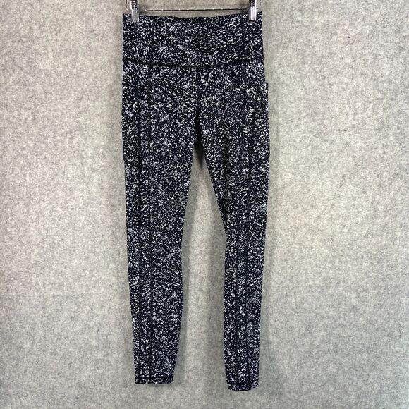 Athleta Ultimate Stash Pocket 7/8 Tight Storm Texture Black Womens Small Tall - Picture 4 of 13